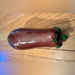 Murano Glass Vase with Brown and Green Accents